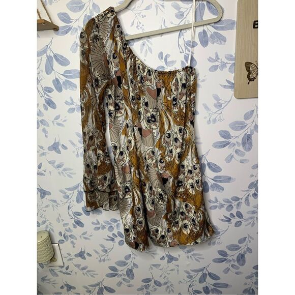 Vero Moda Amina Vintage One Shoulder Mini Dress Size M - Picture 1 of 6